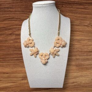 J. Crew Gold and Cream Floral Necklace